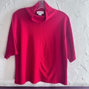 Liz Claiborne Red Ribbed Top Size Medium